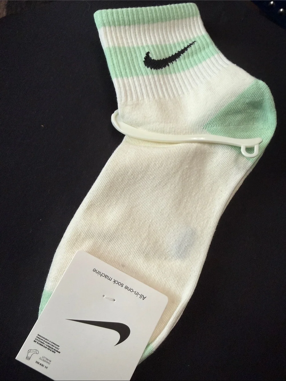 Nike Crew Socks in Mint Green & White - 1 Pair
